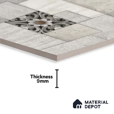 Stacked Stone Wall Tile TL 06582 Exence Gris 2 ft x 1 ft Ceramic Matte Finish - 9 mm | Suitable for Courtyard, Foyer, Balcony, Elevation (Sample)