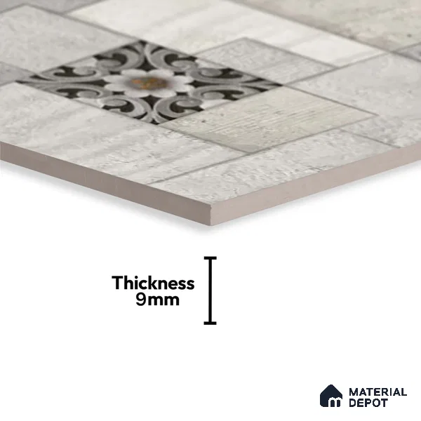 Stacked Stone Wall Tile TL 06582 Exence Gris 2 ft x 1 ft Ceramic Matte Finish - 9 mm | Suitable for Courtyard, Foyer, Balcony, Elevation (Sample)