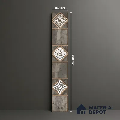 Moroccan Look Floor Tile TL 06573 B Cicilia Verde Decore 35 Inch x 6 Inch Vitrified Matte Finish - 9 mm | Suitable for Living Room, Kitchen & Bedroom (Sample)