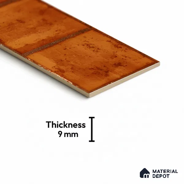 Stone Look Floor Tile TL 06573 G Cicilia Naranza Art 35 Inch x 6 Inch Vitrified Matte Finish - 9 mm | Suitable for Living Room, Kitchen & Bedroom (Sample)