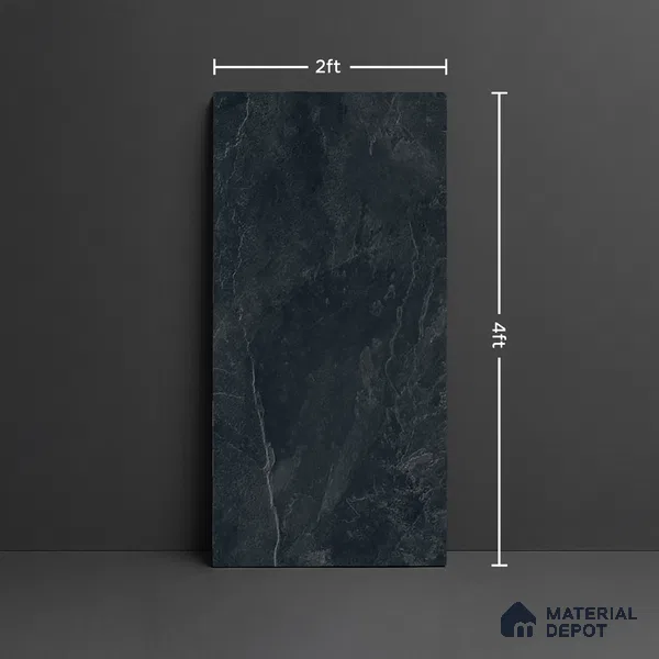 Stone Look Floor & Wall Tile TL 08087 B Archie Nero 4 ft x 2 ft Vitrified Matte Finish - 9 mm