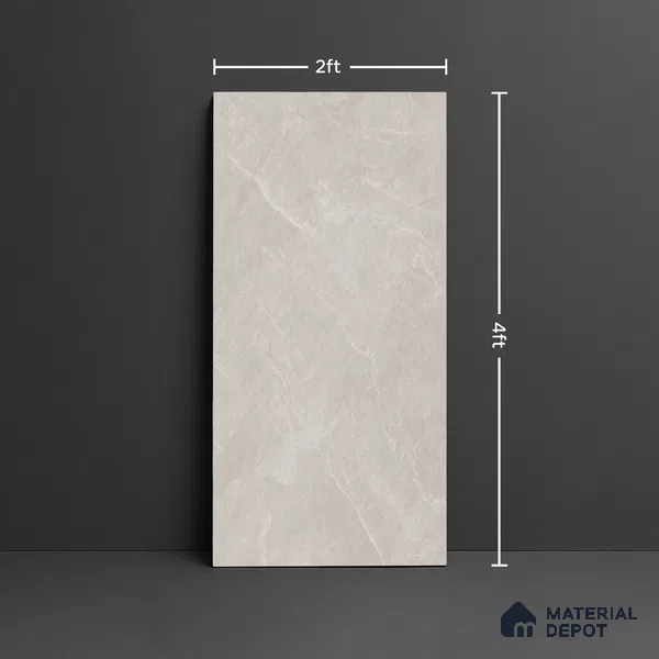 Marble Look Floor & Wall Tile TL 08087 C Archie Bianco 4 ft x 2 ft Vitrified Matte Finish - 9 mm