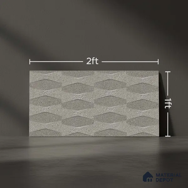 Stone Wall Tile TL 06589 Marlstone Sand 2 ft x 1 ft Ceramic Matte Finish - 9 mm | Suitable for Balcony, Foyer, Elevation, Courtyard (Sample)