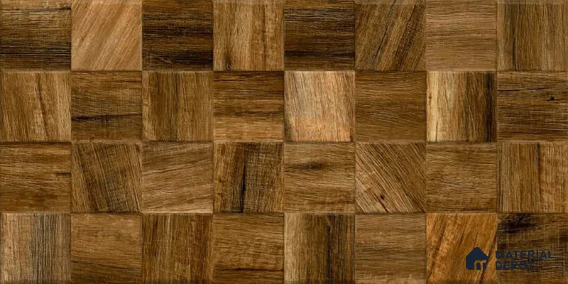 Wood Wall Tile TL 06586 B Hartwood Pizarra 2 ft x 1 ft Ceramic Matte Finish - 9 mm | Suitable for Courtyard, Foyer, Balcony, Elevation (Sample)