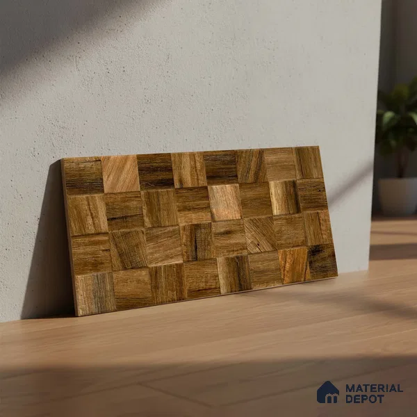 Wood Wall Tile TL 06586 B Hartwood Pizarra 2 ft x 1 ft Ceramic Matte Finish - 9 mm | Suitable for Courtyard, Foyer, Balcony, Elevation (Sample)