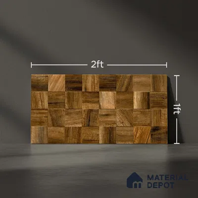 Wood Wall Tile TL 06586 B Hartwood Pizarra 2 ft x 1 ft Ceramic Matte Finish - 9 mm | Suitable for Courtyard, Foyer, Balcony, Elevation (Sample)