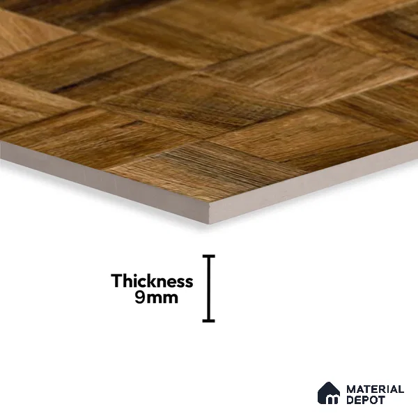 Wood Wall Tile TL 06586 B Hartwood Pizarra 2 ft x 1 ft Ceramic Matte Finish - 9 mm | Suitable for Courtyard, Foyer, Balcony, Elevation (Sample)
