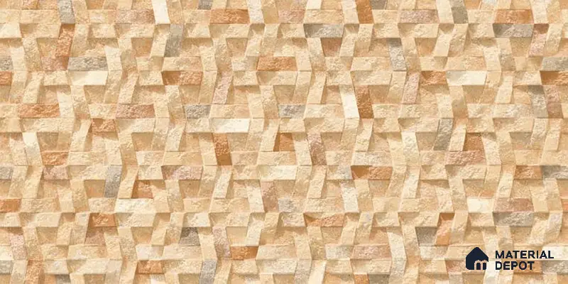 Stone Wall Tile TL 06588 B Ribera Canyon 2 ft x 1 ft Ceramic Matte Finish - 9 mm | Suitable for Courtyard, Foyer, Balcony, Elevation
