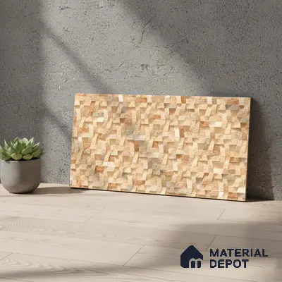 Stone Wall Tile TL 06588 B Ribera Canyon 2 ft x 1 ft Ceramic Matte Finish - 9 mm | Suitable for Courtyard, Foyer, Balcony, Elevation