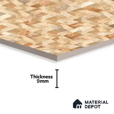 Stone Wall Tile TL 06588 B Ribera Canyon 2 ft x 1 ft Ceramic Matte Finish - 9 mm | Suitable for Courtyard, Foyer, Balcony, Elevation