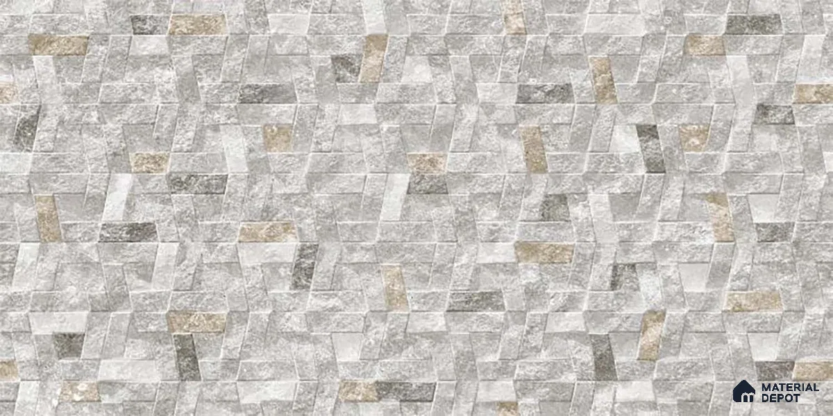 Stone Wall Tile TL 06588 Ribera Marfil 2 ft x 1 ft Ceramic Matte Finish - 9 mm | Suitable for Courtyard, Foyer, Balcony, Elevation