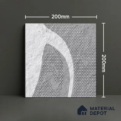 Subway Wall Tile TL 06435 Coastal Canvas Gray 8 x 8 inch Ceramic Matte Finish - 10 mm | 25 Random Design | Suitable for Accent / Feature Walls, Bathroom, Kitchen Wall & Backsplashes (Sample)