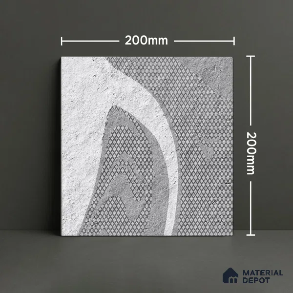 Subway Wall Tile TL 06435 Coastal Canvas Gray 8 x 8 inch Ceramic Matte Finish - 10 mm | 25 Random Design | Suitable for Accent / Feature Walls, Bathroom, Kitchen Wall & Backsplashes (Sample)