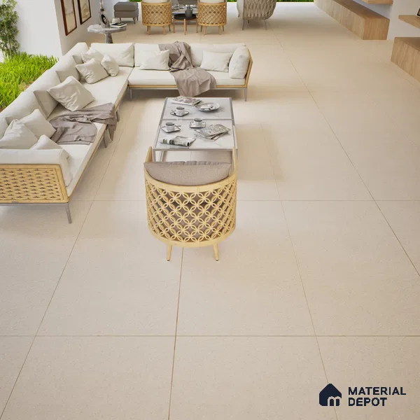 Punch Look Floor & Wall Tile TL 07484 C Saga Beige 2 ft x 2 ft Vitrified Matte Finish - 9 mm (Sample)