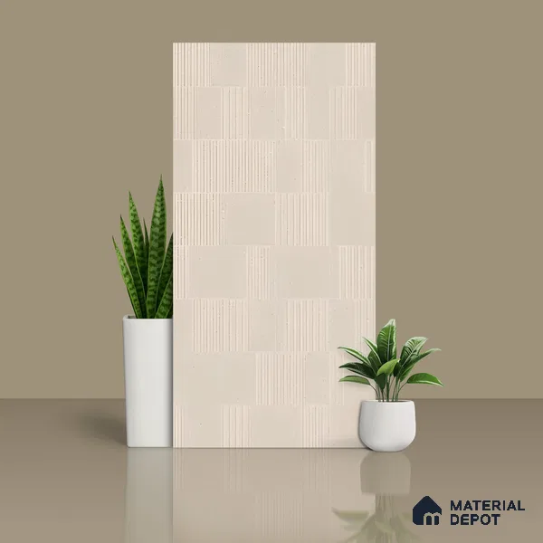 Highlighter Wall Tile TL 08031 B Saga Beige Barcode 4 ft x 2 ft Vitrified Matte Finish - 9 mm | Suitable For Bathroom, Accent/Feature Wall, Dining Area
