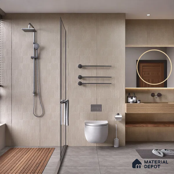 Highlighter Wall Tile TL 08031 B Saga Beige Barcode 4 ft x 2 ft Vitrified Matte Finish - 9 mm | Suitable For Bathroom, Accent/Feature Wall, Dining Area