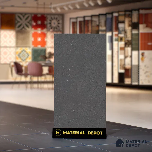 Punch Look Floor & Wall Tile TL 07484 G Saga Charcoal 2 ft x 2 ft Vitrified Matte Finish - 9 mm (Sample)
