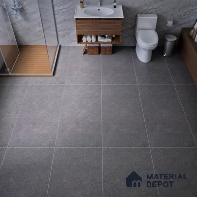 Punch Look Floor & Wall Tile TL 07484 G Saga Charcoal 2 ft x 2 ft Vitrified Matte Finish - 9 mm (Sample)