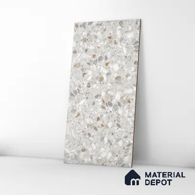 Terrazzo Floor & Wall Tile | TL 07199 B Polico Pearl 2 ft x 4 ft Vitrified Matte Finish - 9 mm | Suitable For Living Room, Bedroom, Bathroom (Sample)