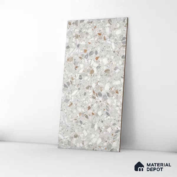 Terrazzo Floor & Wall Tile | TL 07199 B Polico Pearl 2 ft x 4 ft Vitrified Matte Finish - 9 mm | Suitable For Living Room, Bedroom, Bathroom (Sample)