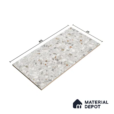 Terrazzo Floor & Wall Tile | TL 07199 B Polico Pearl 2 ft x 4 ft Vitrified Matte Finish - 9 mm | Suitable For Living Room, Bedroom, Bathroom (Sample)