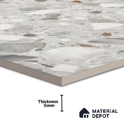 Terrazzo Floor & Wall Tile | TL 07199 B Polico Pearl 2 ft x 4 ft Vitrified Matte Finish - 9 mm | Suitable For Living Room, Bedroom, Bathroom (Sample)