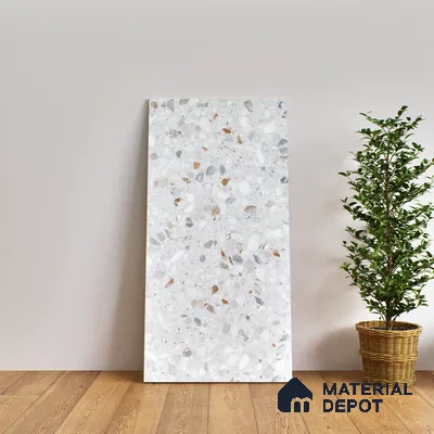 Terrazzo Floor & Wall Tile | TL 07199 Polico Sky 2 ft x 4 ft Vitrified Matte Finish - 9 mm | Suitable For Living Room, Bedroom, Bathroom (Sample)