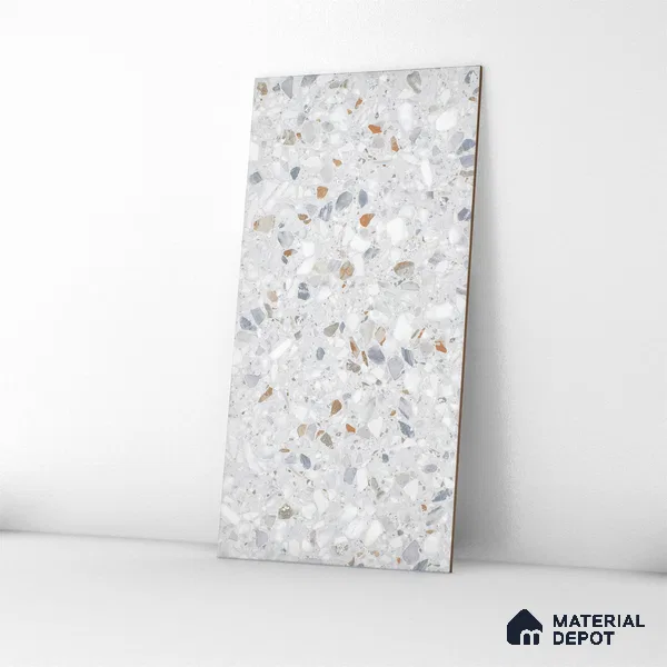 Terrazzo Floor & Wall Tile | TL 07199 Polico Sky 2 ft x 4 ft Vitrified Matte Finish - 9 mm | Suitable For Living Room, Bedroom, Bathroom (Sample)