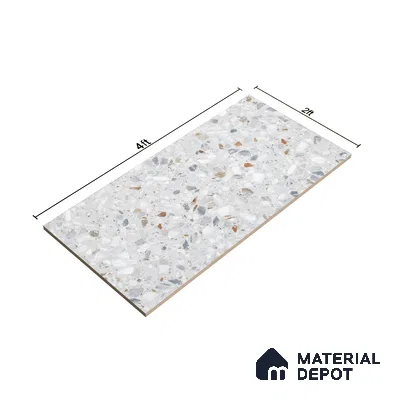 Terrazzo Floor & Wall Tile | TL 07199 Polico Sky 2 ft x 4 ft Vitrified Matte Finish - 9 mm | Suitable For Living Room, Bedroom, Bathroom (Sample)