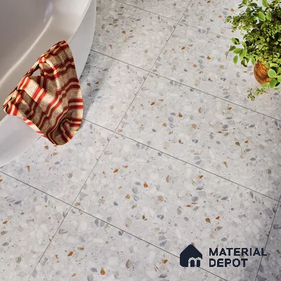 Terrazzo Floor & Wall Tile | TL 07199 Polico Sky 2 ft x 4 ft Vitrified Matte Finish - 9 mm | Suitable For Living Room, Bedroom, Bathroom (Sample)