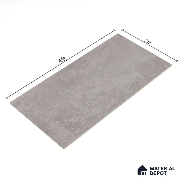 Stone Wall & Floor Tile TL 07196 C Oxy Grey 2 ft x 4 ft Vitrified Matte Finish - 9 mm | Suitable For Living Room, Bedroom, Dining Area