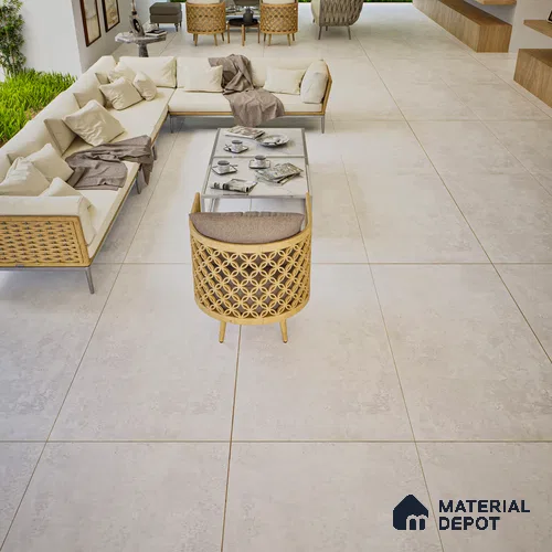 Stone Wall & Floor Tile TL 07196 Oxy Bianco 2 ft x 4 ft Vitrified Matte Finish - 9 mm | Suitable For Living Room, Bedroom, Dining Area
