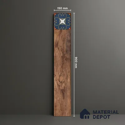 Wood Look Floor Tile TL 06572 B Sequoia Nut 35 Inch x 6 Inch Vitrified Matte Finish - 9 mm | Suitable for Living Room, Kitchen & Bedroom | 2-3 mm Spacer is Mandatory