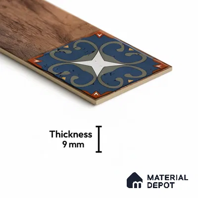 Wood Look Floor Tile TL 06572 B Sequoia Nut 35 Inch x 6 Inch Vitrified Matte Finish - 9 mm | Suitable for Living Room, Kitchen & Bedroom | 2-3 mm Spacer is Mandatory