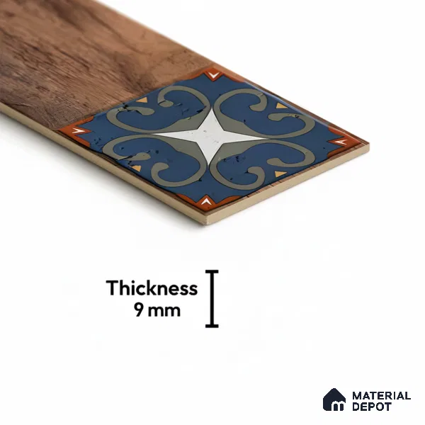 Wood Look Floor Tile TL 06572 B Sequoia Nut 35 Inch x 6 Inch Vitrified Matte Finish - 9 mm | Suitable for Living Room, Kitchen & Bedroom | 2-3 mm Spacer is Mandatory