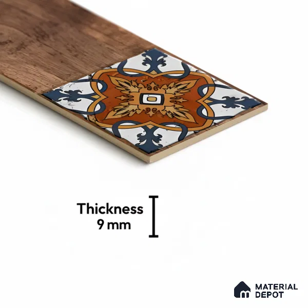 Wood Look Floor Tile TL 06572 C Sequoia Marron 35 Inch x 6 Inch Vitrified Matte Finish - 9 mm | Suitable for Living Room, Kitchen & Bedroom | 2-3 mm Spacer is Mandatory
