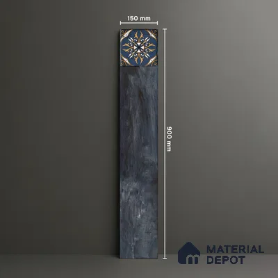 Wood Look Floor Tile TL 06572 Sequoia Azul 35 Inch x 6 Inch Vitrified Matte Finish - 9 mm | Suitable for Living Room, Kitchen & Bedroom | 2-3 mm Spacer is Mandatory (Sample)