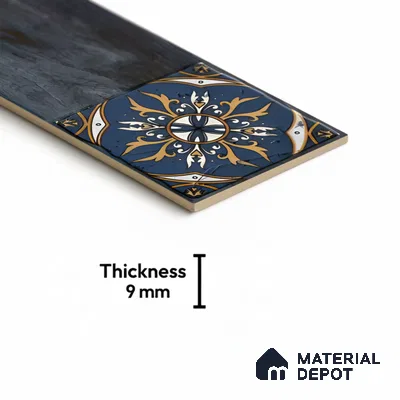 Wood Look Floor Tile TL 06572 Sequoia Azul 35 Inch x 6 Inch Vitrified Matte Finish - 9 mm | Suitable for Living Room, Kitchen & Bedroom | 2-3 mm Spacer is Mandatory (Sample)