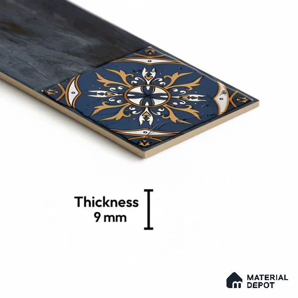 Wood Look Floor Tile TL 06572 Sequoia Azul 35 Inch x 6 Inch Vitrified Matte Finish - 9 mm | Suitable for Living Room, Kitchen & Bedroom | 2-3 mm Spacer is Mandatory (Sample)