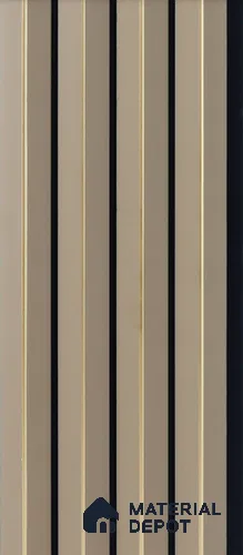 Beige Plain Colour Louver 4710 8 ft x 4.7 inch Charcoal Panel - 12 mm | Suitable for Feature Wall, TV Unit & Living Room | Width is Subjected to 5% Variation