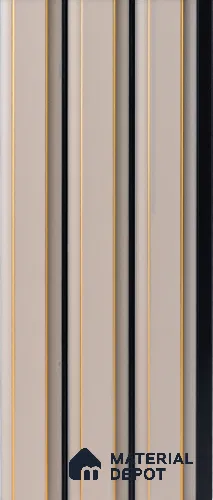 Beige Plain Colour Louver 8527 8 ft x 4.9 inch Charcoal Panel - 12 mm | Suitable for Feature Wall, TV Unit & Living Room | Width is Subjected to 5% Variation