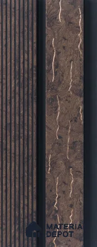 Brown Rustic Louver  4534 8 ft x 4.7 inch Charcoal Panel - 12 mm | Suitable for Feature Wall, TV Unit & Living Room | Width is Subjected to 5% Variation