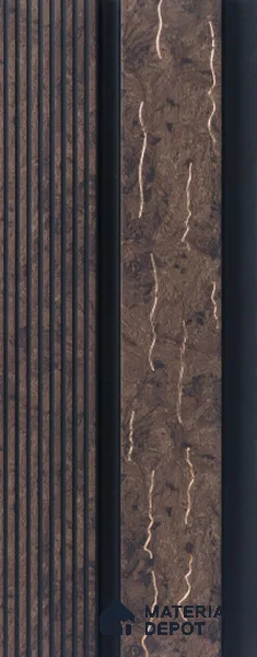 Brown Rustic Louver 4534 8 ft x 4.7 inch Charcoal Panel - 12 mm | Suitable for Feature Wall, TV Unit & Living Room | Width is Subjected to 5% Variation