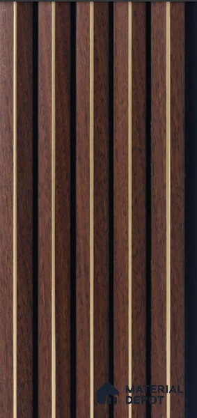 Brown Wooden Louver 4712 8 ft x 4.7 inch Charcoal Panel - 12 mm | Suitable for Feature Wall, TV Unit & Living Room | Width is Subjected to 5% Variation