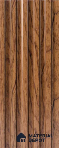 Brown Wooden Louver 4514 8 ft x 4.8 inch Charcoal Panel - 12 mm | Suitable for Feature Wall, TV Unit & Living Room | Width is Subjected to 5% Variation