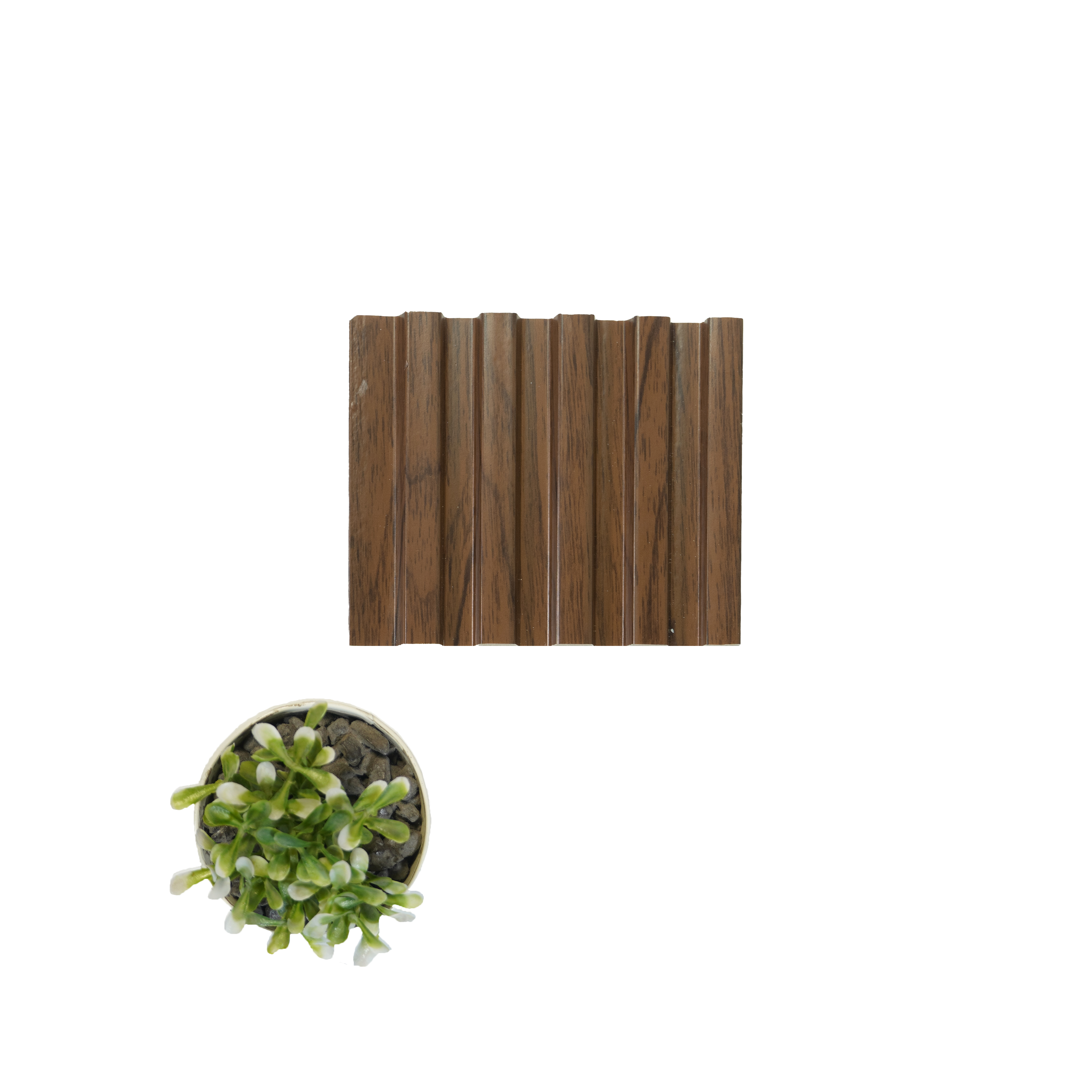 Brown Wooden Louver  4514 8 ft x 4.8 inch Charcoal Panel - 12 mm | Suitable for Feature Wall, TV Unit & Living Room | Width is Subjected to 5% Variation
