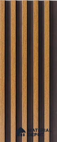 Brown Wooden Louver 4519 8 ft x 4.8 inch Charcoal Panel - 12 mm | Suitable for Feature Wall, TV Unit & Living Room | Width is Subjected to 5% Variation