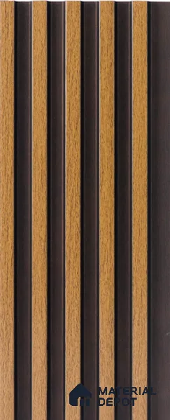Brown Wooden Louver 4519 8 ft x 4.8 inch Charcoal Panel - 12 mm | Suitable for Feature Wall, TV Unit & Living Room | Width is Subjected to 5% Variation