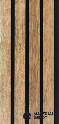 Brown Wooden Louver 4502 8 ft x 4.9 inch Charcoal Panel - 11 mm | Suitable for Feature Wall, TV Unit & Living Room | Width is Subjected to 5% Variation