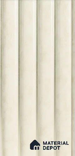Cream Plain Colour Louver 8525 8 ft x 4.9 inch Charcoal Panel - 12 mm | Suitable for Feature Wall, TV Unit & Living Room | Width is Subjected to 5% Variation